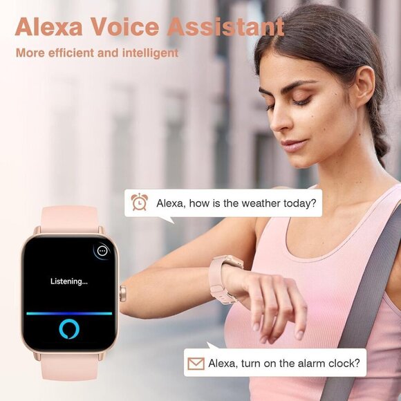 ✨ Aeac Smart Watch Women Pink Android & iPhone Bluetooth Call HD Fitness Watch - Picture 5 of 9